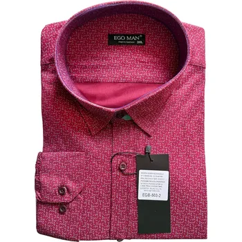 Pánská košile EGO MAN košile pánská EGB-503-2 nadměrná velikost 6XL bordó