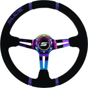 Tuning Sportovní volant SLIDE 350mm odsazení:90mm semišový NeoChrome