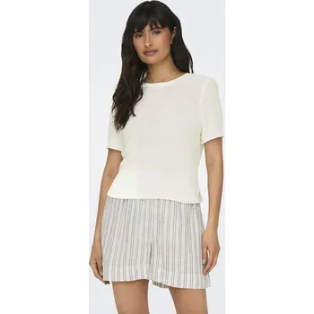 Dámský svetr Only dámský přízový svetr Sunny s krátkým rukávem smetanový Velikost: L