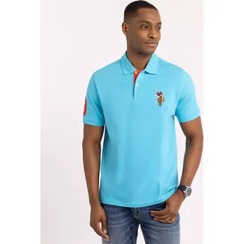 Pánské tričko U.S. Polo Assn.pánské polo tričko BIG LOGO světle modré L