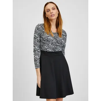 Dámské šaty Orsay Bílo-černé dámské vzorované šaty - Dámské Orsay černá | šedá 2266767