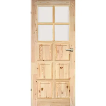 Interiérové dveře Drewal Dřevěné Dveře z masivního dřeva borovice prosklené Praha-S2 drewfilip