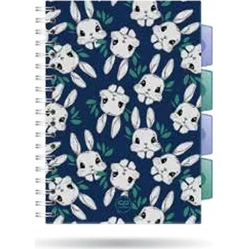 Sešit A5 s linkami školní výbava školní potřeby CoolPack kroužkový blok A5 Bunnyland notes na spirále, 100 listů