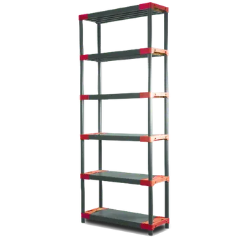 Dílenský regál Regál plastový JUPITER-6 222x80x46 PVC Červená