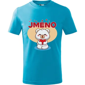 DOBRÝ TRIKO Dětské tričko se jménem Medvídek se srdcem Velikost: 158/12 let, Barva: Tyrkysová