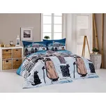 Povlečení Matějovský JOSEF LADA PONOCNÝ SE PSEM, bílo-modré, bavlna hladká digitál, 140x200cm + 70x90cm