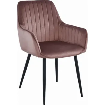 Jídelní židle Jídelní židle SOLDEN sametová růžová (černé nohy)