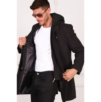 Pánský zimní kabát Pánský kabát dewberry PLT8335 dewberry černá 2039252