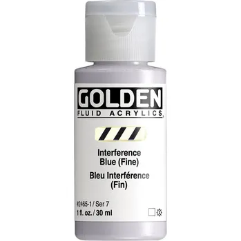 Vodová barva Akrylová barva Golden Fluid - 2465 Interference Blue (Fine) Objem: 30 ml
