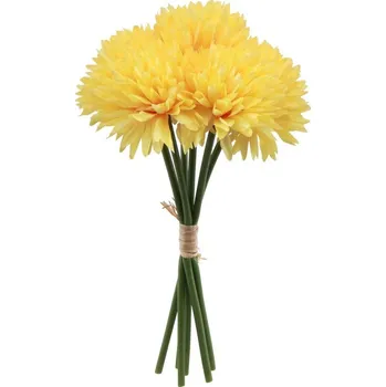 umělá květina Chaks Zväzok umelých kvetov - Dália žltá 6 ks