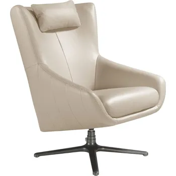 Křeslo Béžové kožené otočné křeslo Angel Cerdá No. 5090