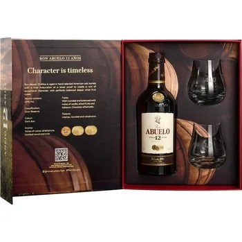 Rum ABUELO ANEJO 12Y + SKLO 40% 0,7l(kazeta)