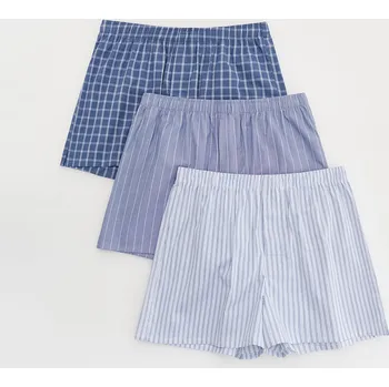 Pánské kalhoty Reserved - Sada 3 boxerek loose - ocelově modrá - 597CS-95X - 597CS-95X-L