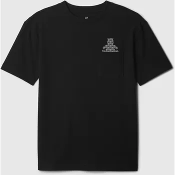 Dívčí tričko GAP Dětské tričko s kapsičkou - Kluci GAP černá 2794537