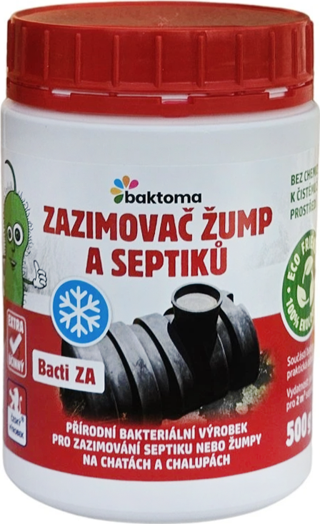 Bacti ZA - Zazimovač septiků a žump - 0,5kg Extra účinné bakterie pro zazimování Vaší žumpy nebo septiku při nízkých teplotách.