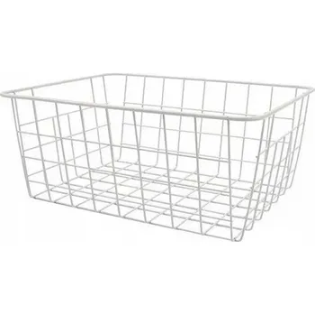 Drátěná police VERK GROUP Bílý drátěný košíček CY-0139 – moderní organizér pro elegantní úložné řešení
