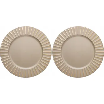 Talíř Dekorativní podtalíř BÉŽOVÝ podložka pod talíře na stůl SADA 2 kusů