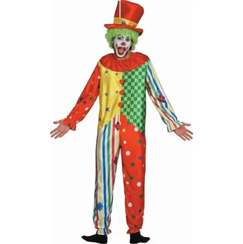 Karnevalový kostým Pánský kostým barevný klaun, overal - L (52)
