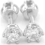 Náušnice z bílého zlata pecky se vsazeným zirkonem na šroubek 1,15g