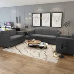 Třídílná sada pohovek s textilním čalouněním tmavě šedá Šedá 274215