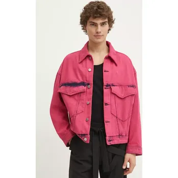 Džínová bunda Études Studio pánská, růžová barva, přechodná, oversize, H24MMOUT530 43X, vel. 46
