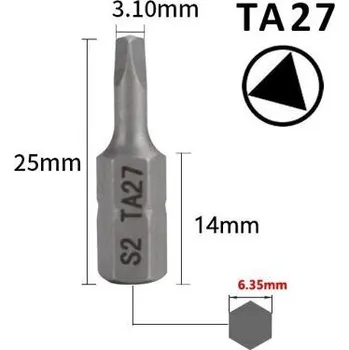 Bit Bit 3-hranný trojúhelník (bezpečnostní), délka 25mm, velikost bitu TA27