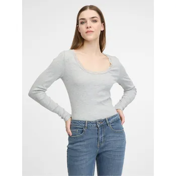 Dámské tričko Krémové dámské tričko s dlouhým rukávem ORSAY - Dámské Orsay šedá 3118536