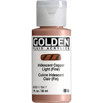 Vodová barva Akrylová barva Golden Fluid - 2452 Iridescent Copper Light Objem: 30 ml