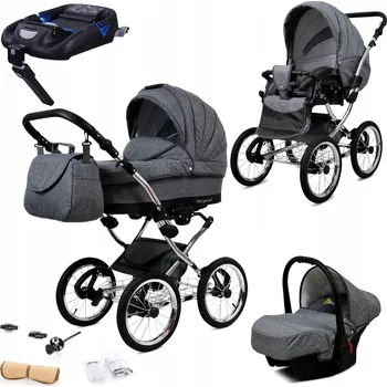 Kočárek Kočárek 4v1 BabyLux Margaret - sportovní kočárek, hluboká korba, autosedačka ISOFIX