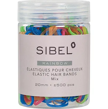Gumičky do vlasů Sibel Fancy Elastic - 15 mm, 500 ks, barevné (4432950) + dárek zdarma