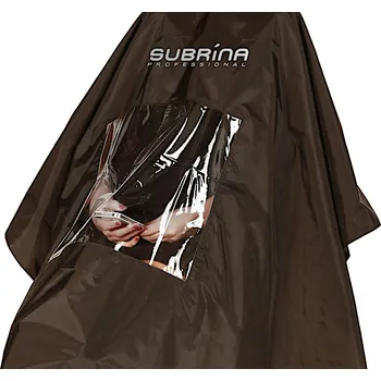 Příslušenství k barvení vlasů Kadeřnická pláštěnka na barvení s průhledným oknem Subrina Professional - černá (472925) + dárek zdarma