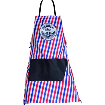 Kuchyňská zástěra Barber zástěra Eurostil Professional Delantal Barbero Con Bolsillo Negro - proužky + dárek zdarma
