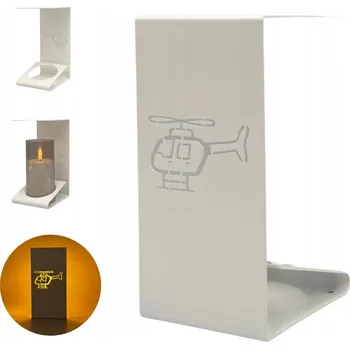 Svíčka Bílá hřbitovní svíčka pro chlapečka s helikoptérou, ODOLNÁ NEREZOVÁ, výška 20 cm