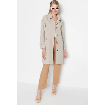 Dámský kabát Dámský kabát Trendyol Trendyol krémová 2035373