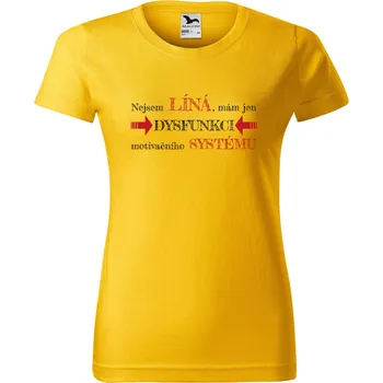 Dámské oblečení DOBRÝ TRIKO Dámské tričko s potiskem Dysfunkce Barva: Žlutá, Velikost: XL