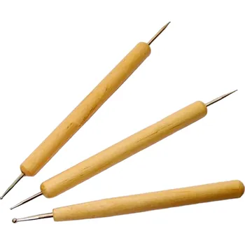 Výtvárné potřeby Tečkovací embosovací nástroje, dřevěná rukojeť - 3ks