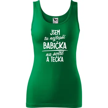 DOBRÝ TRIKO Dámské tílko s potiskem Nejlepší babička na světě Velikost: S, Barva: Středně zelená