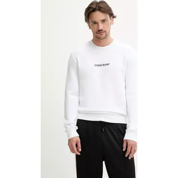 Pánská mikina Mikina Guess Jeans bílá barva, s aplikací, M4YQ19 K9V31 M4YQ19.K9V31 00X, vel. L