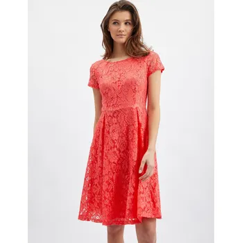 Dámské šaty Orsay Růžové dámské krajkované šaty - Dámské Orsay červená 2291125