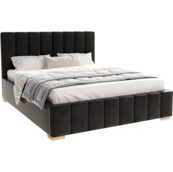 Postel Čalouněná postel AUSTIN 160x200 cm Černá Trinity s úložným prostorem kovový rošt