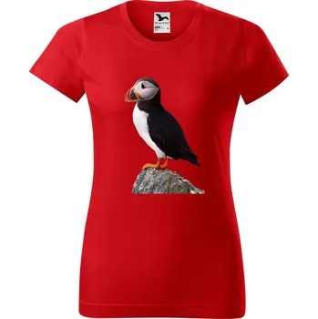 Dámské tričko DOBRÝ TRIKO Dámské tričko s potiskem Papuchálek Barva: Červená, Velikost: XS