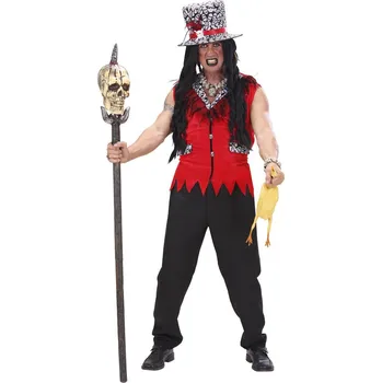 Karnevalový kostým Pánský kostým voodoo šaman (top, kalhoty a klobouk) - M