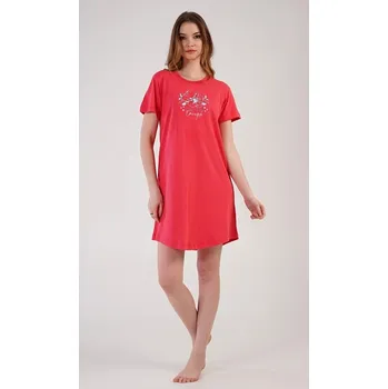 Dámská noční košile Dámská noční košile s krátkým rukávem Eliška - korálová - XL