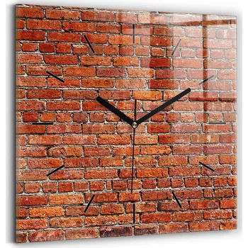 Hodiny Skleněné hodiny s motivem Tichý mechanismus Loft Nástěnné Stará cihlová zeď