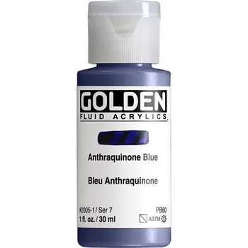 Vodová barva Akrylová barva Golden Fluid - 2005 Anthraquinone Blue Objem: 30 ml