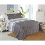 Přehoz na postel PLAZA šedo-hnědé pruhy, 220x240cm, dvoulůžkový + 2x povlak 45 x 45cm