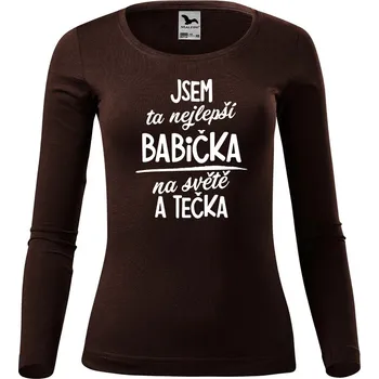 DOBRÝ TRIKO Dámské bavlněné triko Nejlepší babička na světě Velikost: M, Barva: Khaki