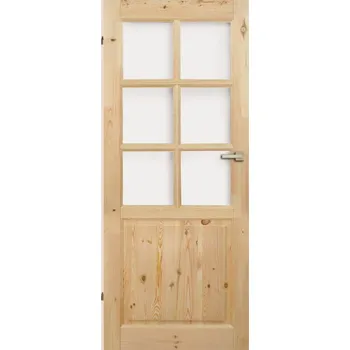Interiérové dveře Drewal Dřevěné Dveře z masivního dřeva borovice prosklené Brno-CZ3 drewfilip