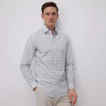 Pánská košile Reserved - Košile slim fit s&nbsp;drobným květinovým potiskem - bleděmodrá - 7994H-05P - 7994H-05P-XL