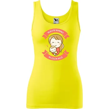 DOBRÝ TRIKO Dámské tílko s potiskem Nejlepší maminka Velikost: XL, Barva: Citrónová